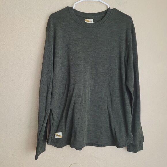 Tracksmith Off Roads Crew Shirt Mens Xlarge Olive Merino Long Sleeve Running - Picture 1 of 8